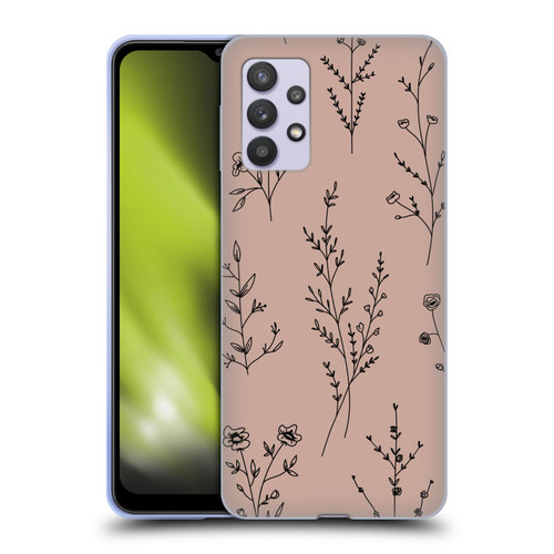 Anis Illustration Wildflowers Blush Pink Soft Gel Case for Samsung Galaxy A32 5G / M32 5G (2021)