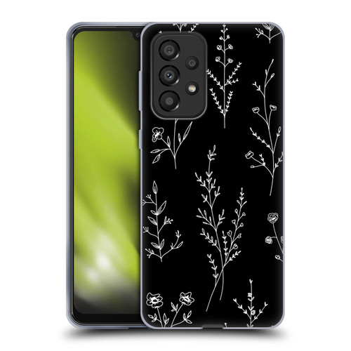 Anis Illustration Wildflowers Black Soft Gel Case for Samsung Galaxy A33 5G (2022)