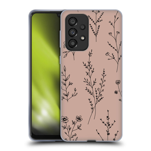 Anis Illustration Wildflowers Blush Pink Soft Gel Case for Samsung Galaxy A33 5G (2022)