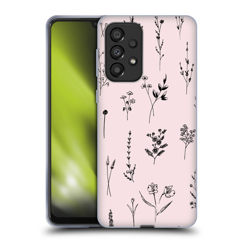 Anis Illustration Wildflowers Light Pink Soft Gel Case for Samsung Galaxy A33 5G (2022)