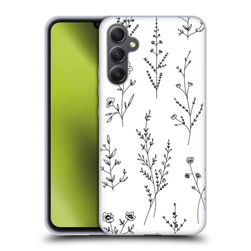 Anis Illustration Wildflowers White Soft Gel Case for Samsung Galaxy A34 5G