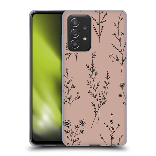 Anis Illustration Wildflowers Blush Pink Soft Gel Case for Samsung Galaxy A52 / A52s / 5G (2021)