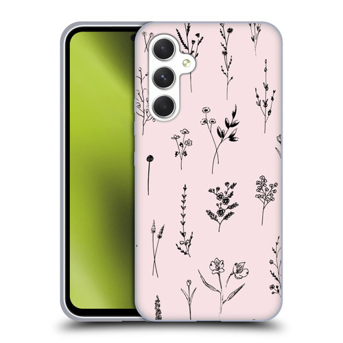 Anis Illustration Wildflowers Light Pink Soft Gel Case for Samsung Galaxy A54 5G