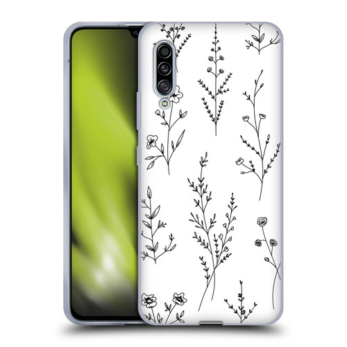 Anis Illustration Wildflowers White Soft Gel Case for Samsung Galaxy A90 5G (2019)
