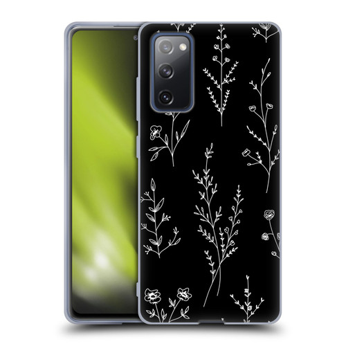 Anis Illustration Wildflowers Black Soft Gel Case for Samsung Galaxy S20 FE / 5G