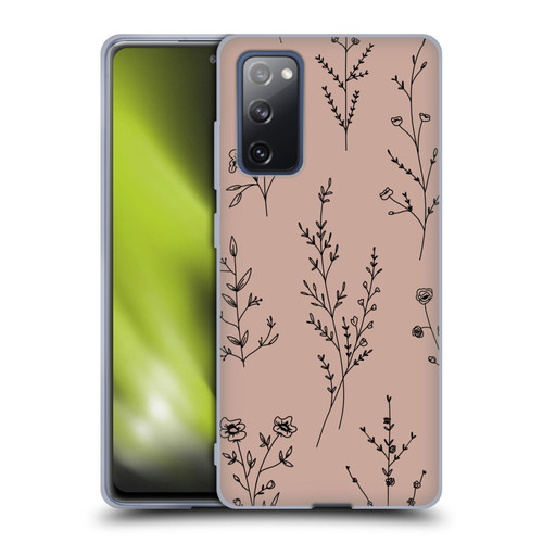 Anis Illustration Wildflowers Blush Pink Soft Gel Case for Samsung Galaxy S20 FE / 5G