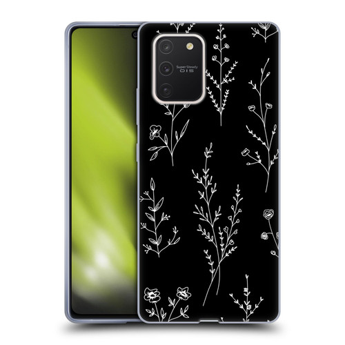 Anis Illustration Wildflowers Black Soft Gel Case for Samsung Galaxy S10 Lite