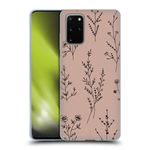 Anis Illustration Wildflowers Blush Pink Soft Gel Case for Samsung Galaxy S20+ / S20+ 5G