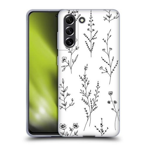 Anis Illustration Wildflowers White Soft Gel Case for Samsung Galaxy S21 FE 5G