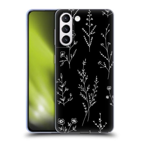 Anis Illustration Wildflowers Black Soft Gel Case for Samsung Galaxy S21+ 5G