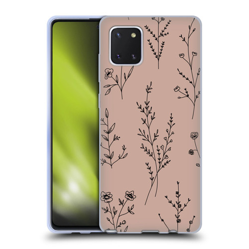 Anis Illustration Wildflowers Blush Pink Soft Gel Case for Samsung Galaxy Note10 Lite
