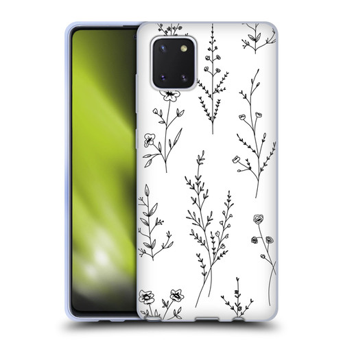 Anis Illustration Wildflowers White Soft Gel Case for Samsung Galaxy Note10 Lite