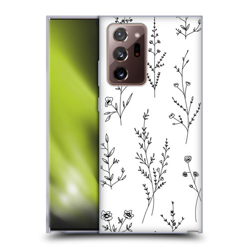 Anis Illustration Wildflowers White Soft Gel Case for Samsung Galaxy Note20 Ultra / 5G