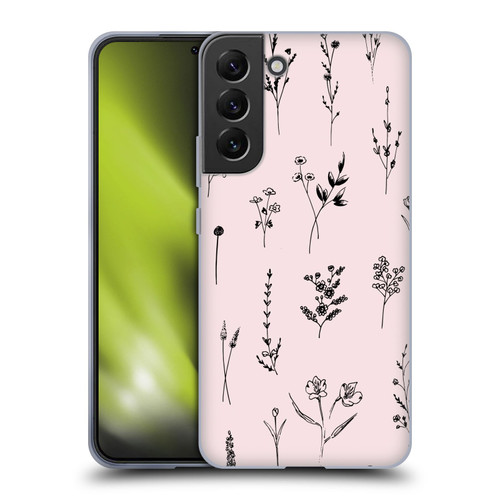 Anis Illustration Wildflowers Light Pink Soft Gel Case for Samsung Galaxy S22+ 5G