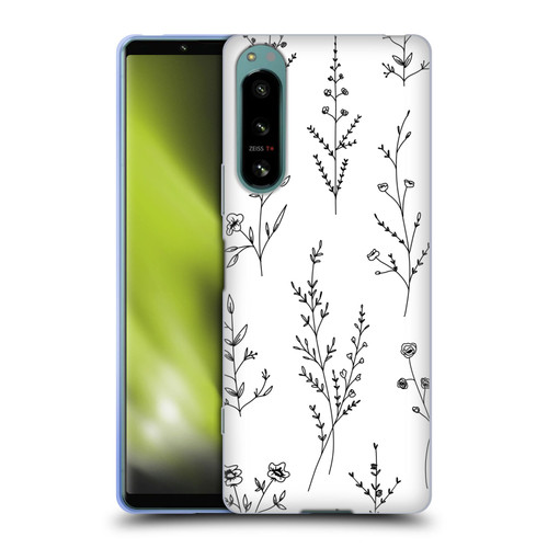 Anis Illustration Wildflowers White Soft Gel Case for Sony Xperia 5 IV