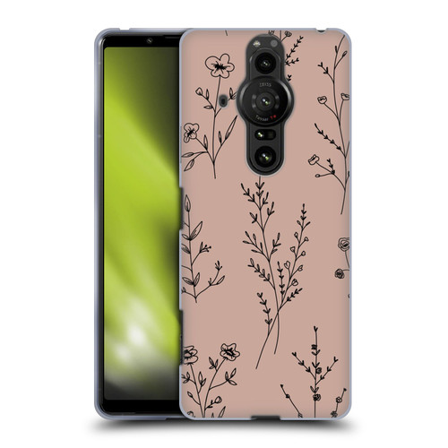 Anis Illustration Wildflowers Blush Pink Soft Gel Case for Sony Xperia Pro-I