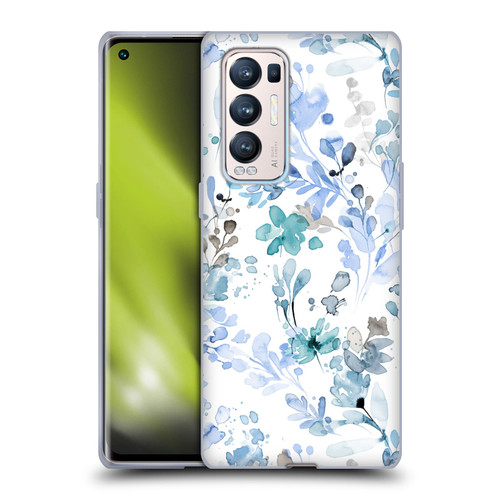 Ninola Wild Grasses Blue Plants Soft Gel Case for OPPO Find X3 Neo / Reno5 Pro+ 5G