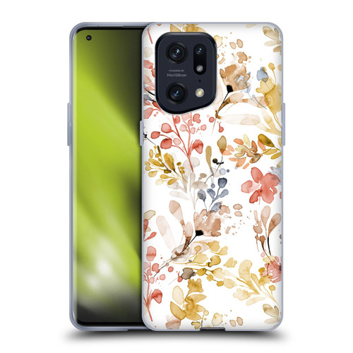 Ninola Wild Grasses Gold Plants Soft Gel Case for OPPO Find X5 Pro