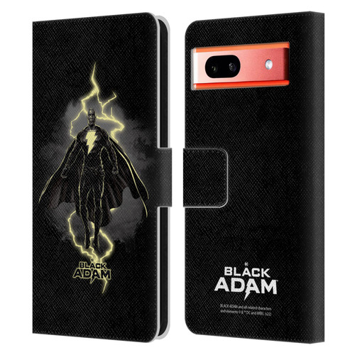 Black Adam Graphics Lightning Leather Book Wallet Case Cover For Google Pixel 7a