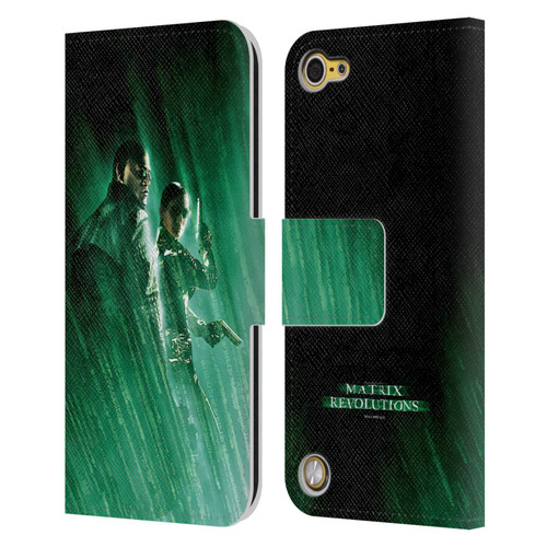 The Matrix Revolutions Key Art Morpheus Trinity Leather Book Wallet Case Cover For Apple iPod Touch 5G 5th Gen