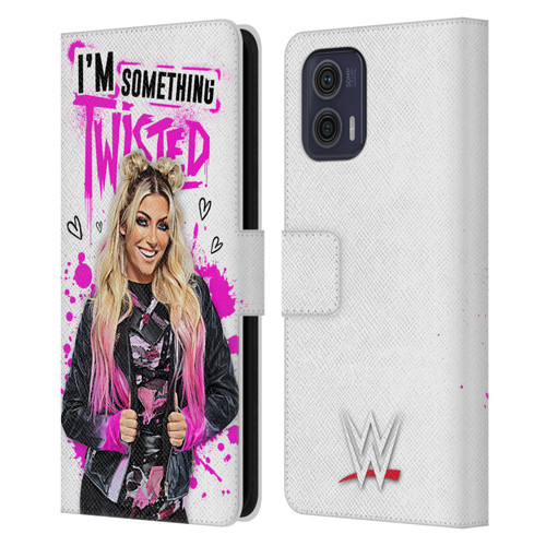 WWE Alexa Bliss Something Twisted Leather Book Wallet Case Cover For Motorola Moto G73 5G