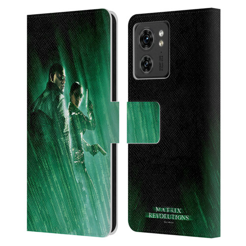 The Matrix Revolutions Key Art Morpheus Trinity Leather Book Wallet Case Cover For Motorola Moto Edge 40