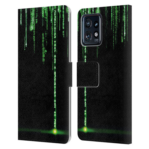 The Matrix Revolutions Key Art Everything That Has Beginning Leather Book Wallet Case Cover For Motorola Moto Edge 40 Pro