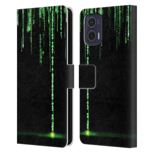 The Matrix Revolutions Key Art Everything That Has Beginning Leather Book Wallet Case Cover For Motorola Moto G73 5G