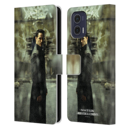 The Matrix Revolutions Key Art Neo 2 Leather Book Wallet Case Cover For Motorola Moto G73 5G