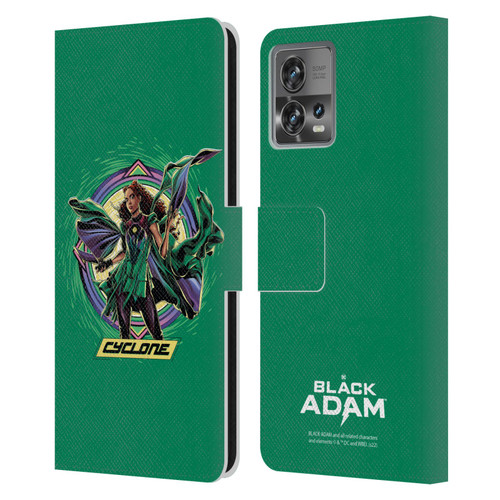 Black Adam Graphics Cyclone Leather Book Wallet Case Cover For Motorola Moto Edge 30 Fusion