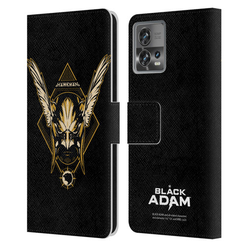 Black Adam Graphics Hawkman Leather Book Wallet Case Cover For Motorola Moto Edge 30 Fusion