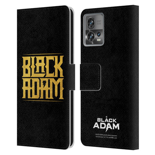 Black Adam Graphics Logotype Leather Book Wallet Case Cover For Motorola Moto Edge 30 Fusion