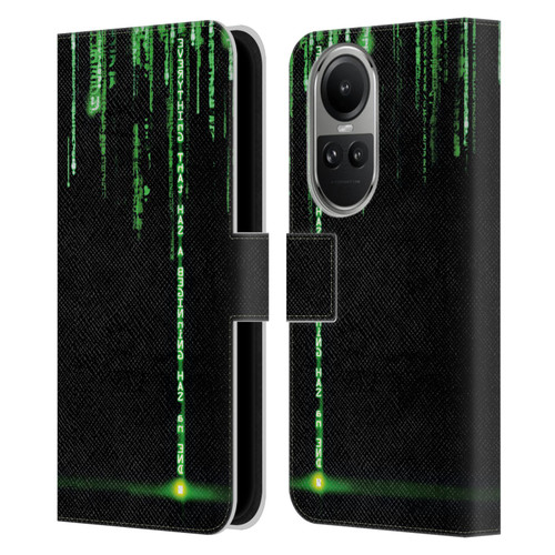 The Matrix Revolutions Key Art Everything That Has Beginning Leather Book Wallet Case Cover For OPPO Reno10 5G / Reno10 Pro 5G