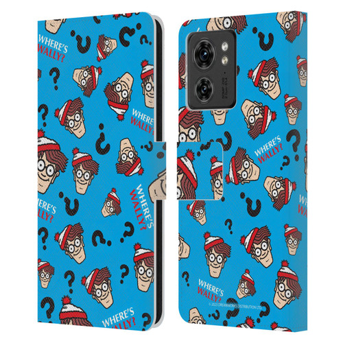 Where's Wally? Graphics Head Pattern Leather Book Wallet Case Cover For Motorola Moto Edge 40
