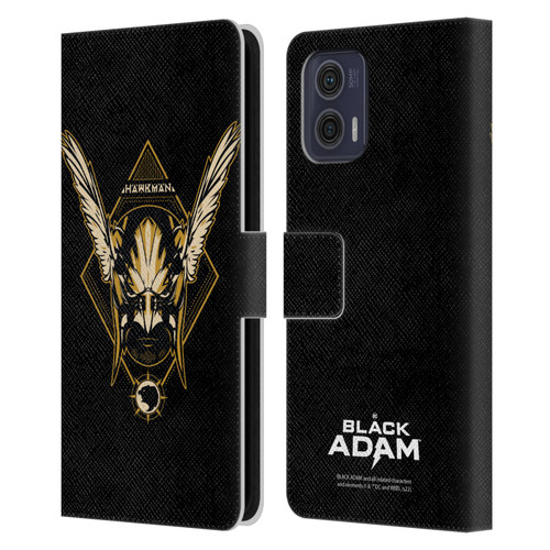 Black Adam Graphics Hawkman Leather Book Wallet Case Cover For Motorola Moto G73 5G