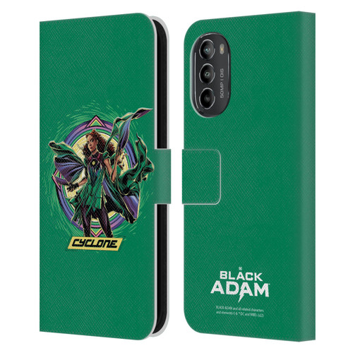 Black Adam Graphics Cyclone Leather Book Wallet Case Cover For Motorola Moto G82 5G