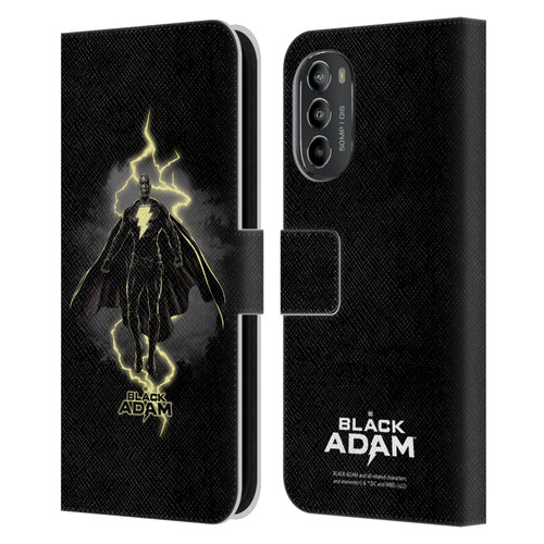Black Adam Graphics Lightning Leather Book Wallet Case Cover For Motorola Moto G82 5G