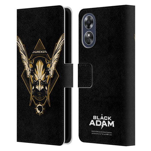 Black Adam Graphics Hawkman Leather Book Wallet Case Cover For OPPO A17