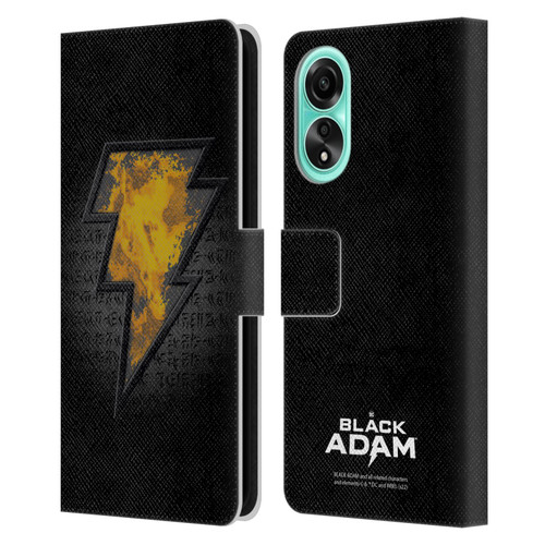 Black Adam Graphics Icon Leather Book Wallet Case Cover For OPPO A78 5G