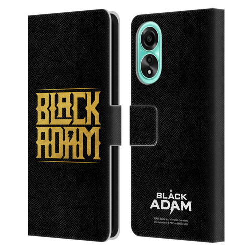 Black Adam Graphics Logotype Leather Book Wallet Case Cover For OPPO A78 5G