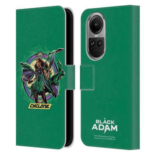 Black Adam Graphics Cyclone Leather Book Wallet Case Cover For OPPO Reno10 5G / Reno10 Pro 5G