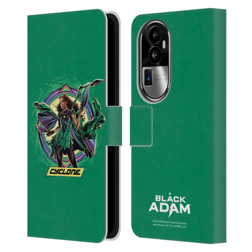 Black Adam Graphics Cyclone Leather Book Wallet Case Cover For OPPO Reno10 Pro+