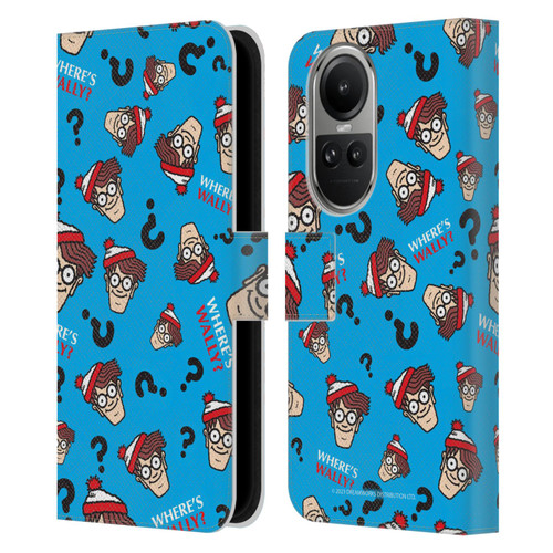 Where's Wally? Graphics Head Pattern Leather Book Wallet Case Cover For OPPO Reno10 5G / Reno10 Pro 5G