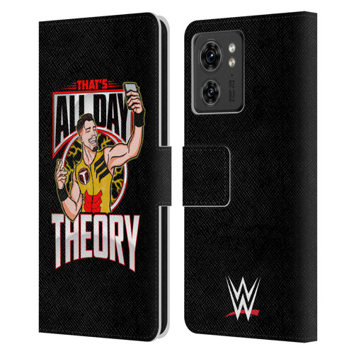 WWE Austin Theory All Day Theory Leather Book Wallet Case Cover For Motorola Moto Edge 40