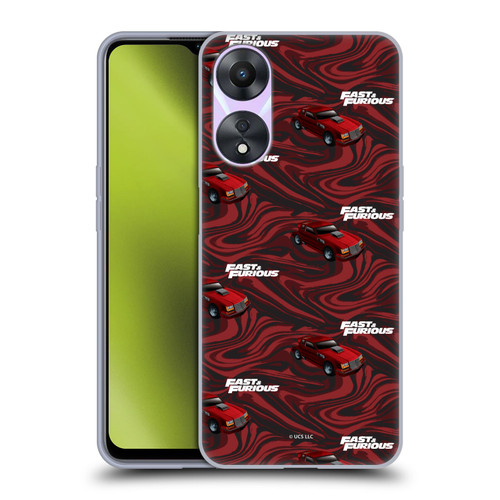 Fast & Furious Franchise Car Pattern Red Soft Gel Case for OPPO A78 5G