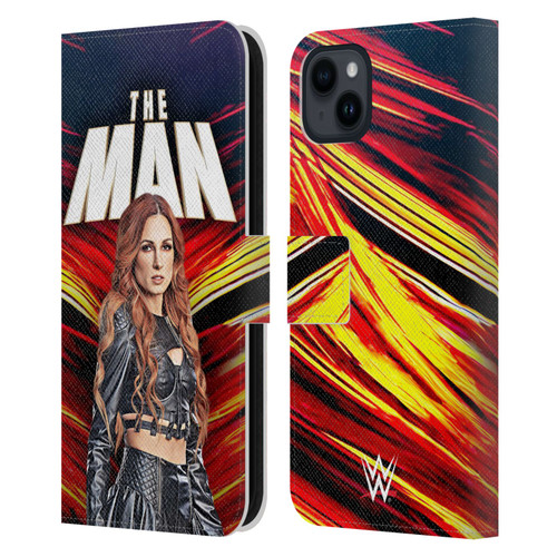 WWE Becky Lynch The Man Leather Book Wallet Case Cover For Apple iPhone 15 Plus
