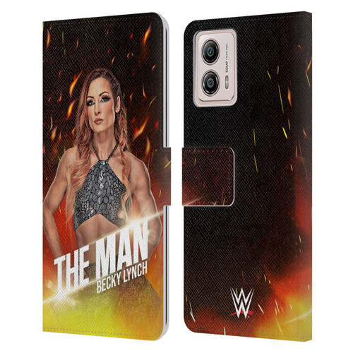 WWE Becky Lynch The Man Portrait Leather Book Wallet Case Cover For Motorola Moto G53 5G