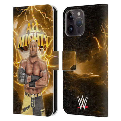 WWE Bobby Lashley Portrait Leather Book Wallet Case Cover For Apple iPhone 15 Pro Max