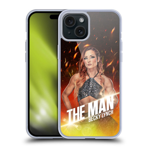 WWE Becky Lynch The Man Portrait Soft Gel Case for Apple iPhone 15 Plus