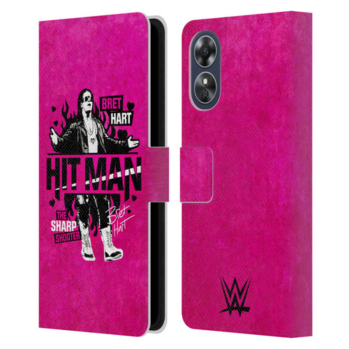 WWE Bret Hart Hitman Leather Book Wallet Case Cover For OPPO A17